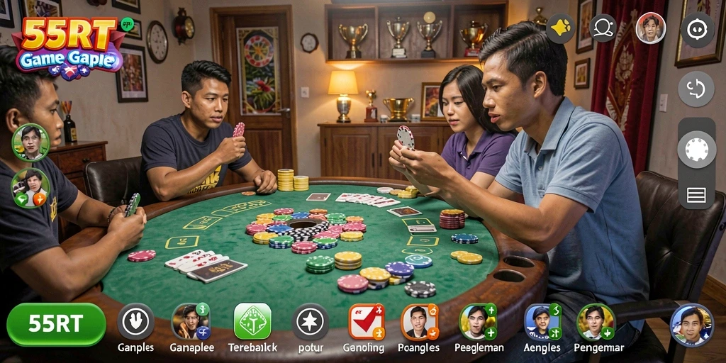 Tampilan gameplay menarik dari 55RT yang mengasyikkan.