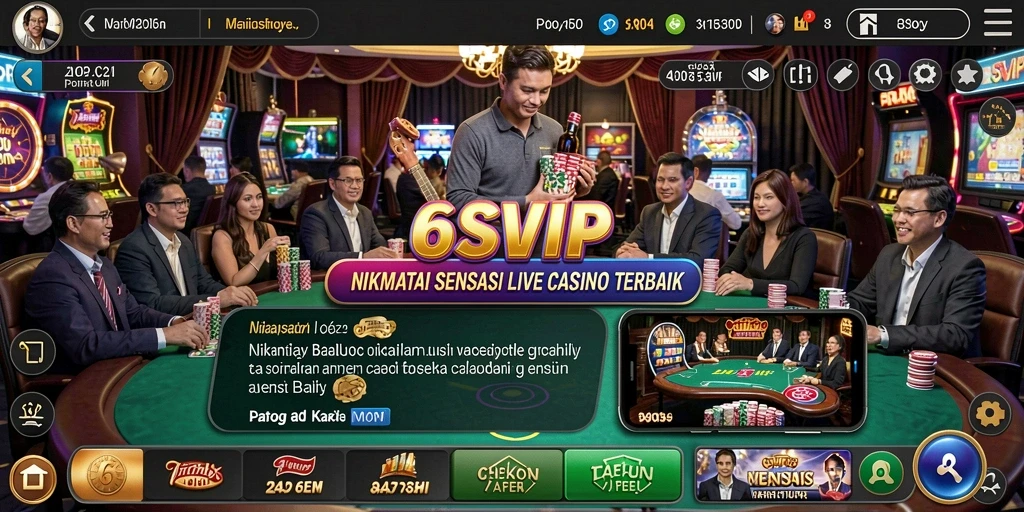 Tampilan gameplay Live Casino di 6SVIP yang seru dan interaktif.