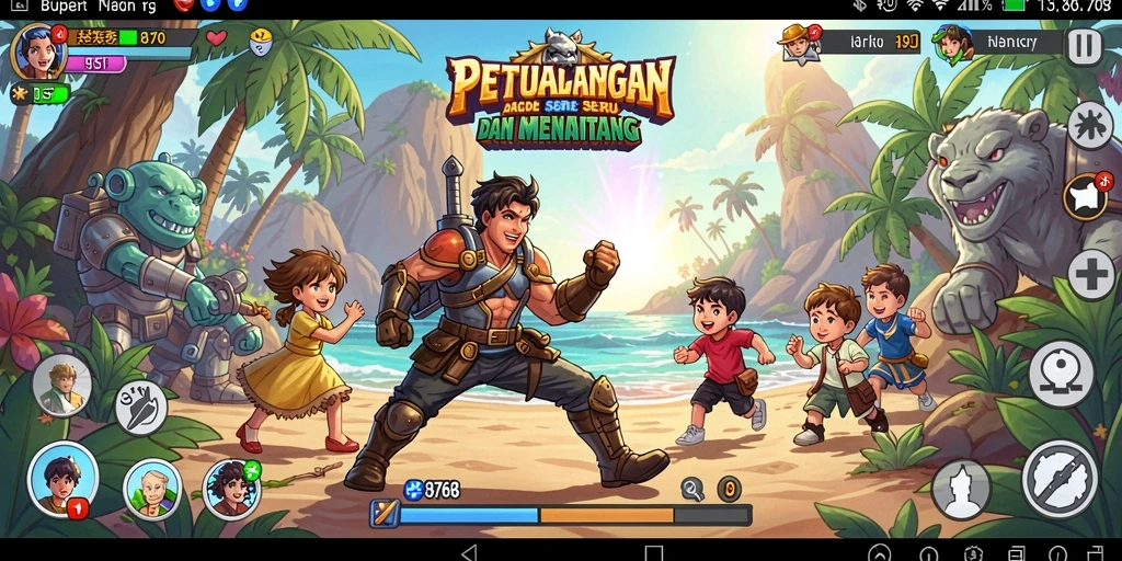 Screenshot menunjukkan gameplay seru dari 8768 dengan karakter beraksi.