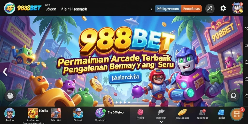 Tampilan utama gameplay 988BET yang penuh warna dan seru.