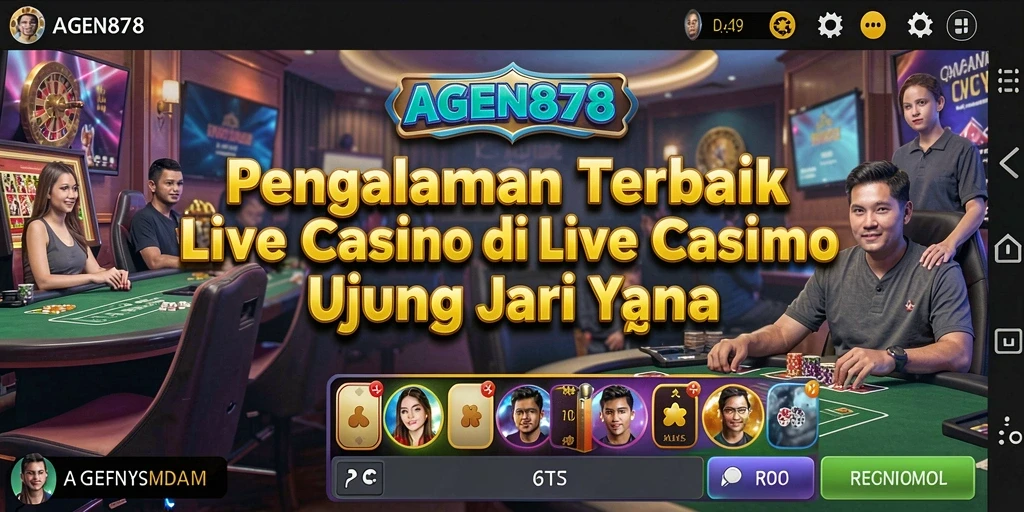 Tampilan gameplay AGEN878 dengan dealer langsung dan interaksi seru.