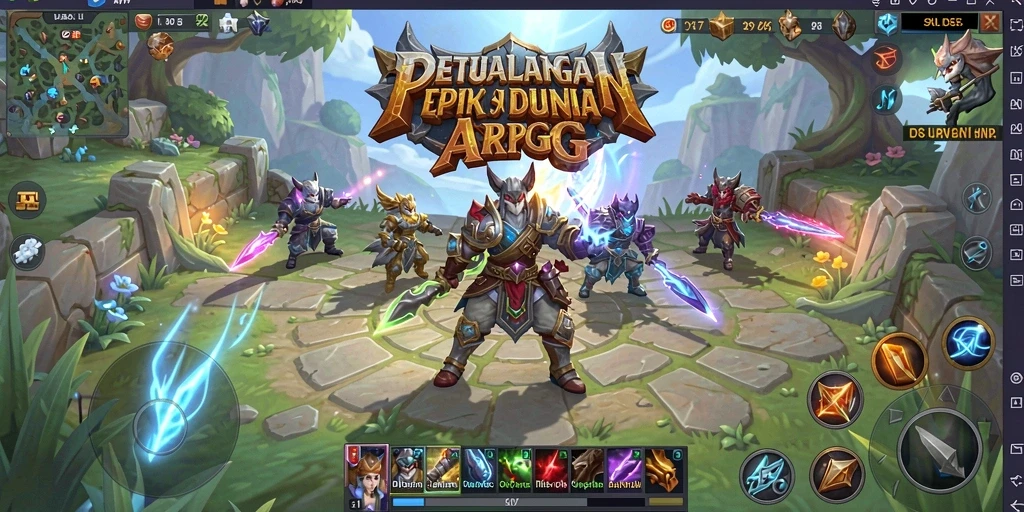 Tangkapan layar utama API77 menampilkan pertarungan seru dalam gameplay ARPG.