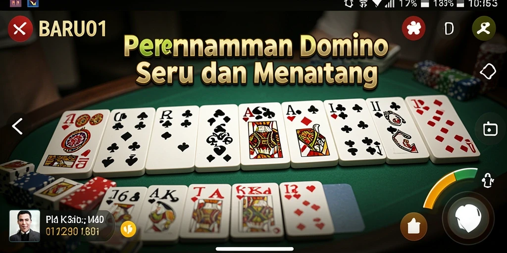 Tampilan gameplay seru dari BARU01 dengan berbagai mode Domino.