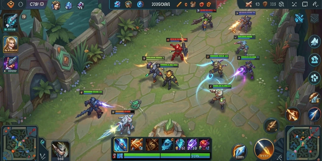 Tampilan gameplay seru di arena MOBA C789.