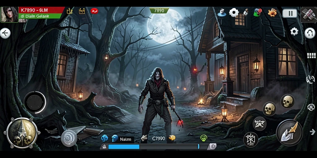Screenshot gameplay menampilkan suasana mencekam dari C7890.