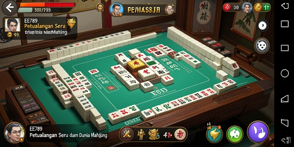 Screenshot gameplay EE789 dengan elemen Mahjong yang menarik.