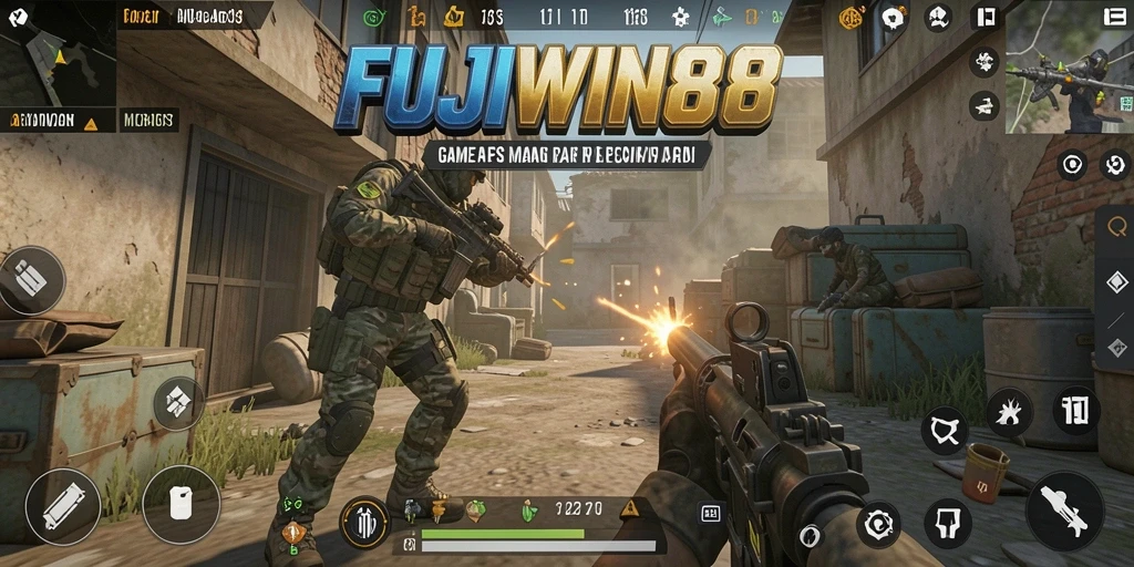 Tangkapan layar gameplay FUJIWIN88 dengan aksi pertempuran intens.