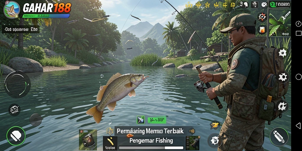 Screenshot GAHAR188 menampilkan aksi memancing yang seru dan grafis yang menakjubkan.