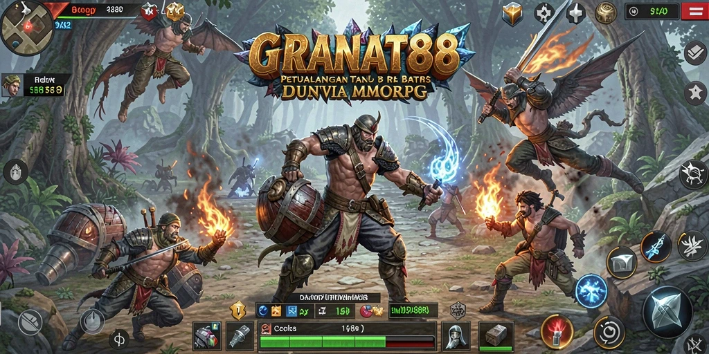 Tampilan gameplay mendebarkan dari <strong>GRANAT88</strong> yang menampilkan aksi pertempuran di dunia MMORPG.