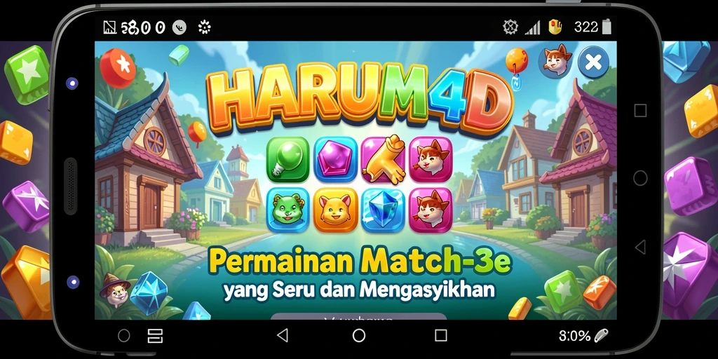 Tampilan gameplay HARUM4D yang menyenangkan dan penuh warna.