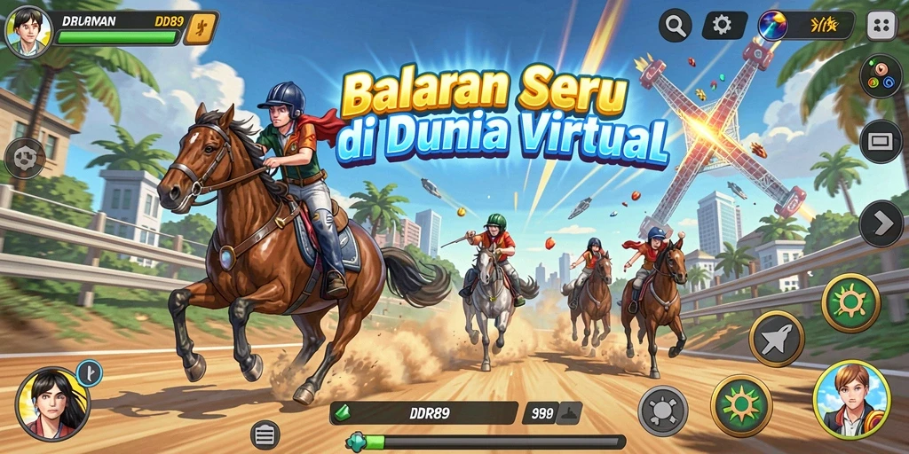 Tangkapan layar IDR89 menampilkan aksi balapan seru dan grafik tajam.