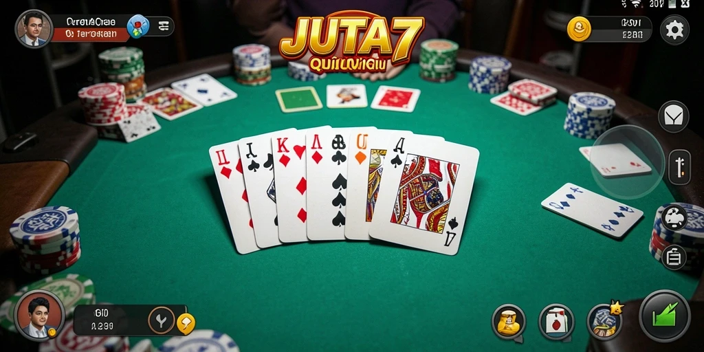 Screenshot gameplay JUTA7 yang menampilkan aksi QiuQiu yang mendebarkan.