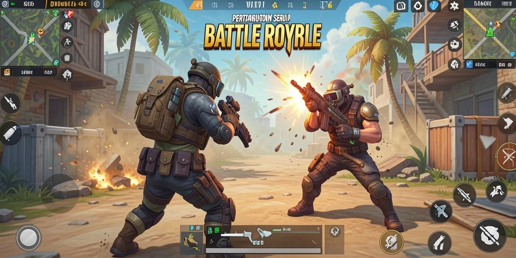 Screenshot gameplay KAKRP menampilkan aksi pertarungan yang intens dan mendebarkan.
