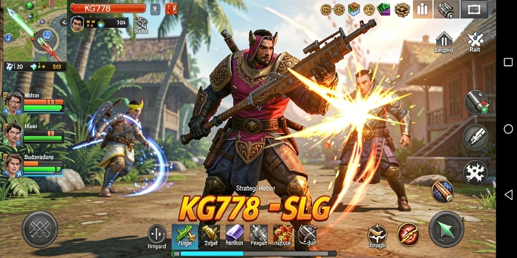 Tampilan permainan SLG yang epik dan mendebarkan.