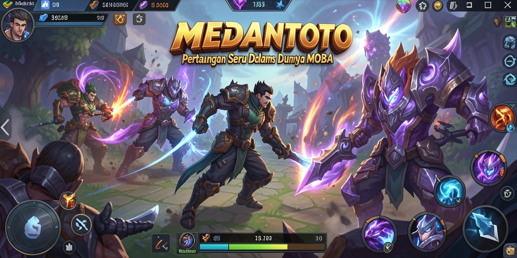 Screenshot dari gameplay seru MEDANTOTO di arena MOBA.