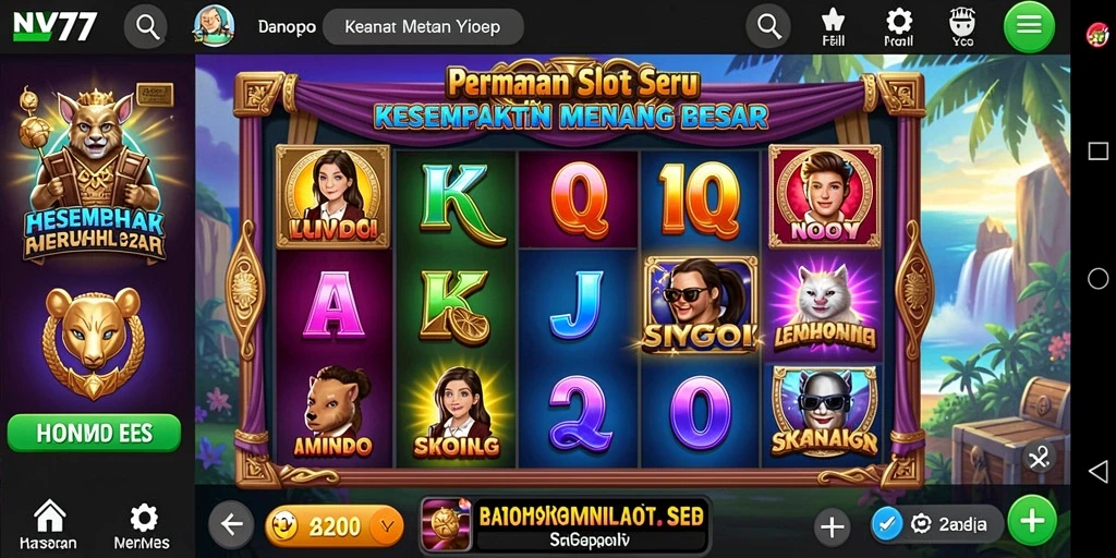 Tampilan gameplay menarik dari NV77 saat bermain Slot.