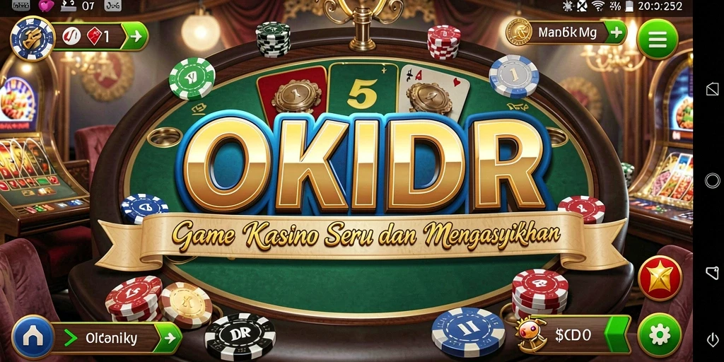 Tampilan screenshot dari gameplay seru di OKIDR yang menggambarkan permainan Kasino.