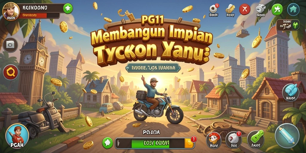 Screenshot gameplay PG11 menampilkan suasana bisnis yang dinamis dan interaktif.