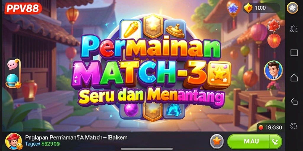 Tampilan gameplay seru PPV88 dengan keseruan mencocokkan elemen.