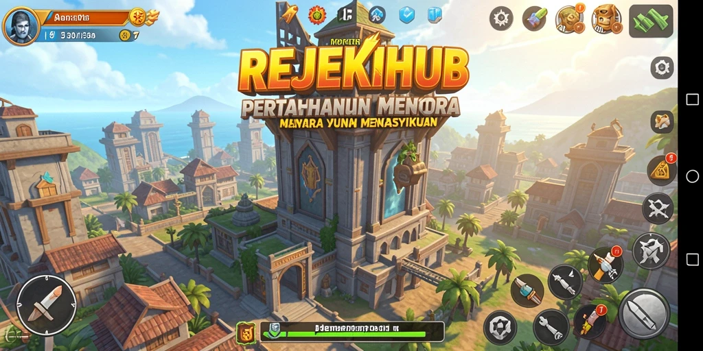 Gameplay seru dari REJEKIHUB dalam genre Tower Defense.
