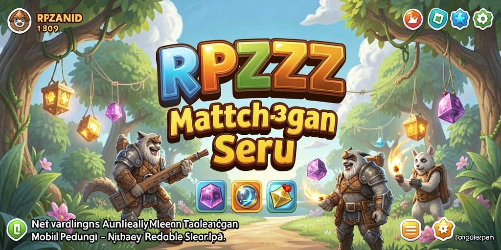 Tangkapan layar gameplay RPZZZ menampilkan berbagai kombinasi batu permata yang menarik.