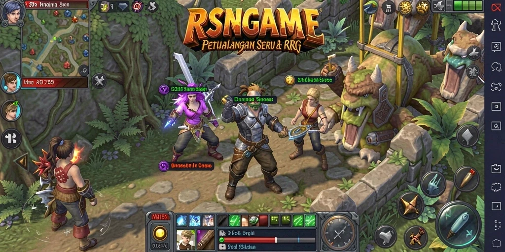 Screenshot menampilkan karakter beraksi dalam pertempuran epik di RSNGAME.