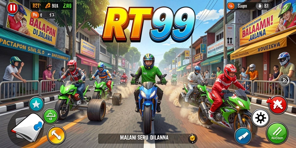 Gameplay intens balapan mobil di RT99.