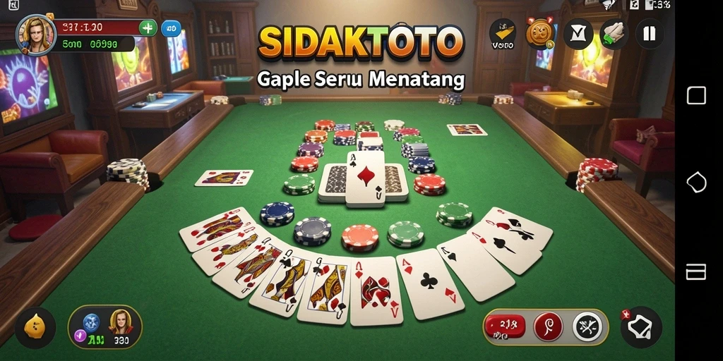 Tampilan gameplay Gaple yang seru dan interaktif di SIDAKTOTO.
