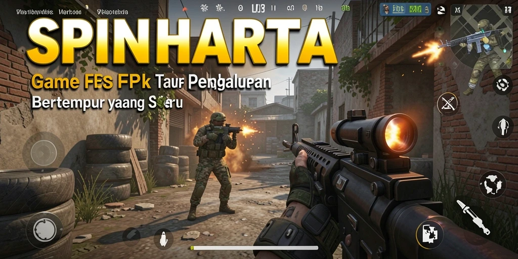 Tampilan aksi intens dalam SPINHARTA dengan grafis yang menawan.