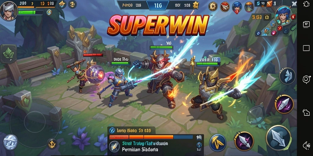 Tampilan gameplay menarik dalam SUPERWIN dengan elemen strategi.