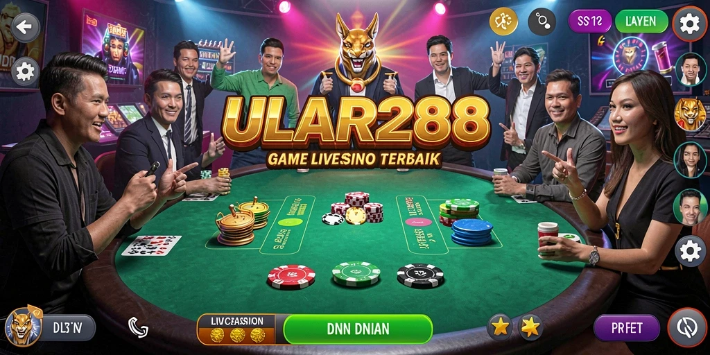 Tampilan gameplay Live Casino ULAR288 dengan dealer profesional yang interaktif.