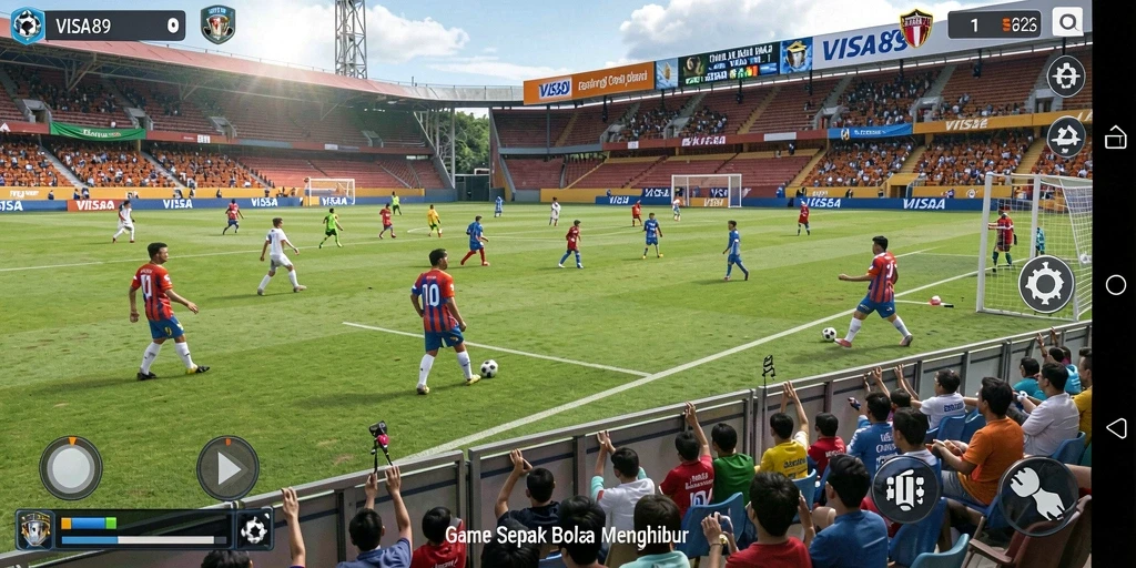 Tampilan gameplay menarik dari game sepak bola VISA89.