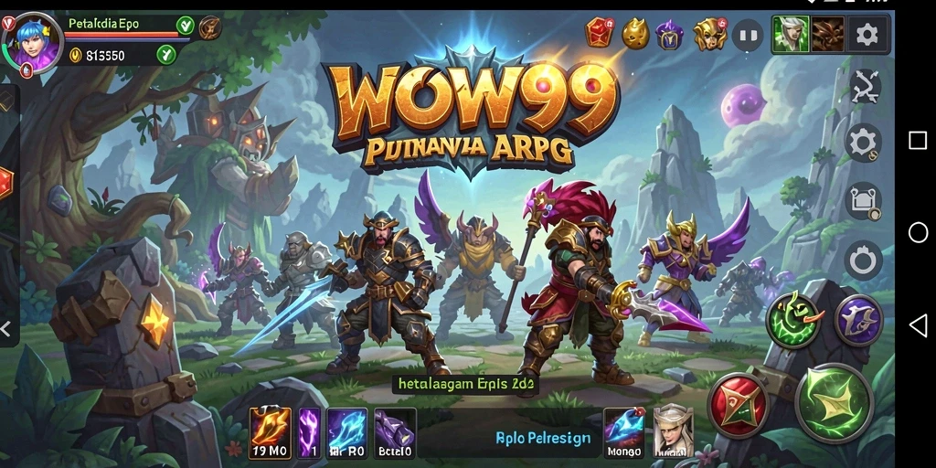Screen capture menunjukkan aksi seru gameplay ARPG dalam WOW99.