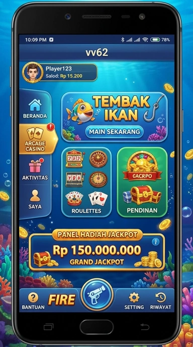 Tampilan antarmuka pengguna aplikasinya di vv62.